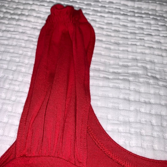 🍓Free People Viscose Red Ring Top - Picture 6 of 7